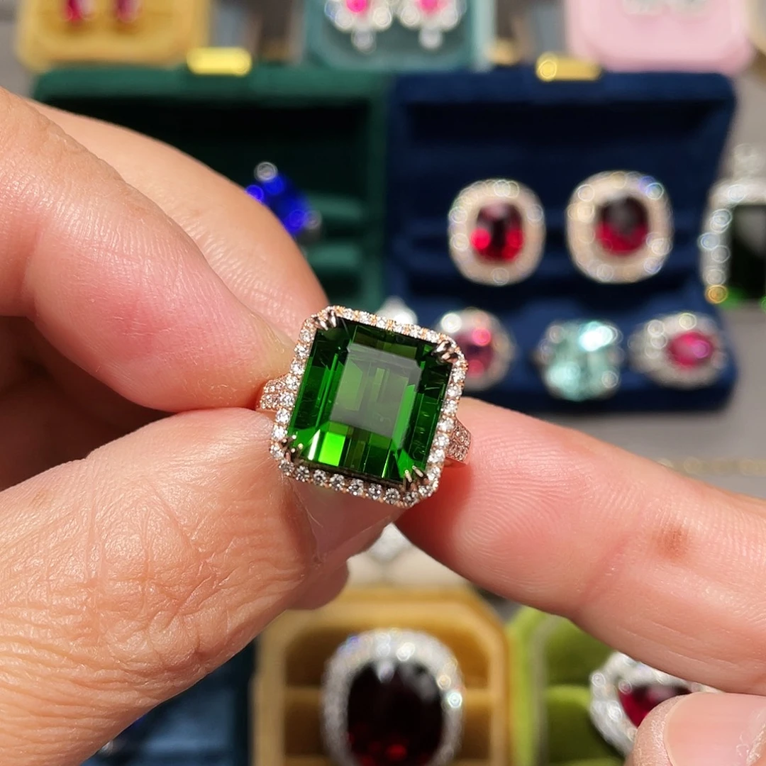 18K金镶嵌戒指碧玺11.55ct