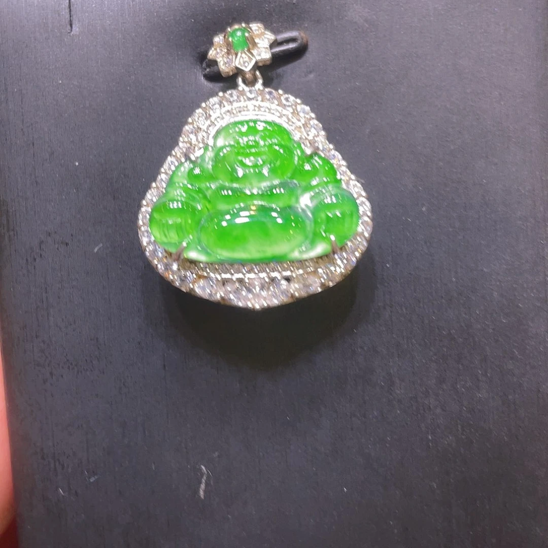 吊坠(不含链)银S925镶嵌翡翠