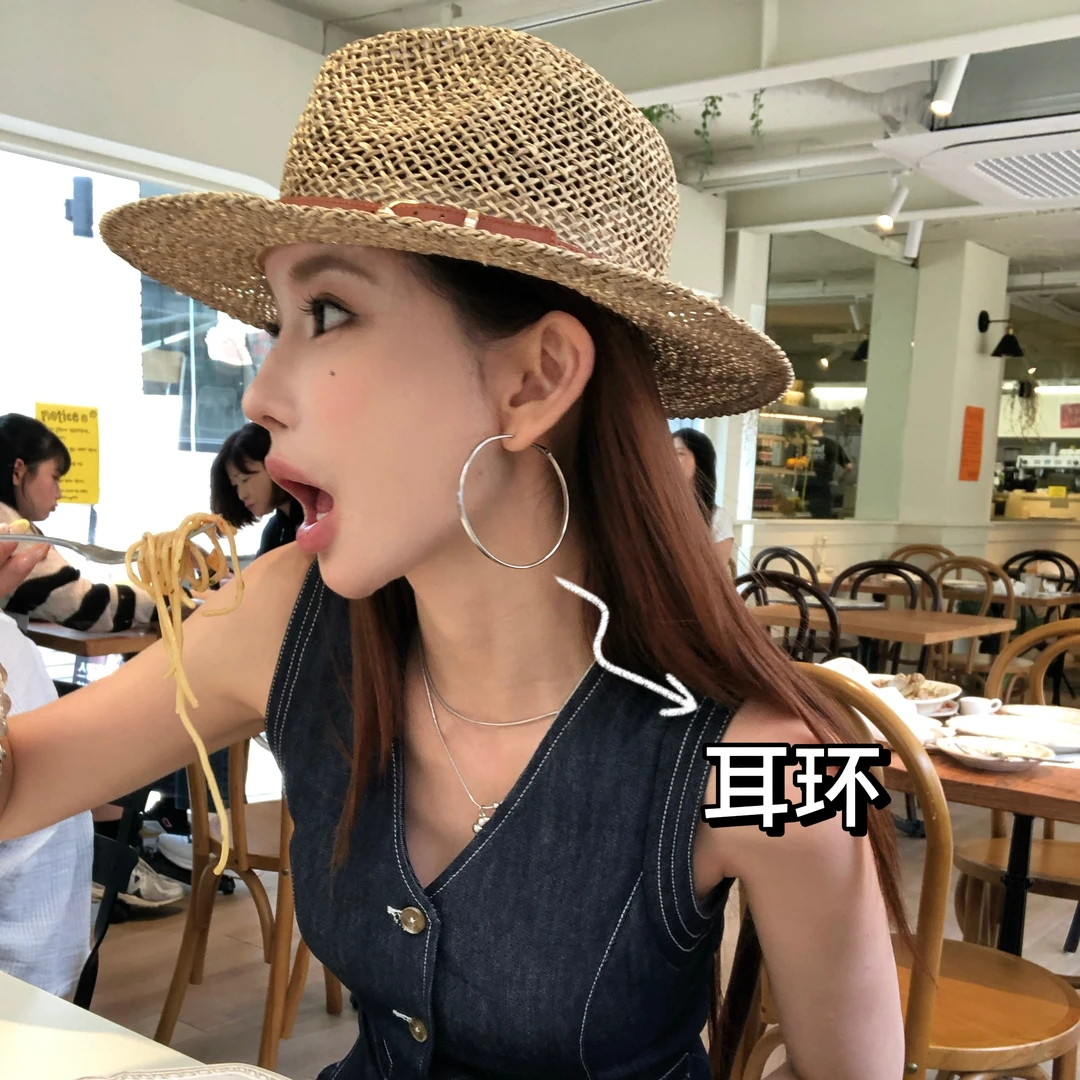 钛钢耳饰 婉君【圈圈方边耳环】简约韩版气质素圈耳环LWJ25A1S918