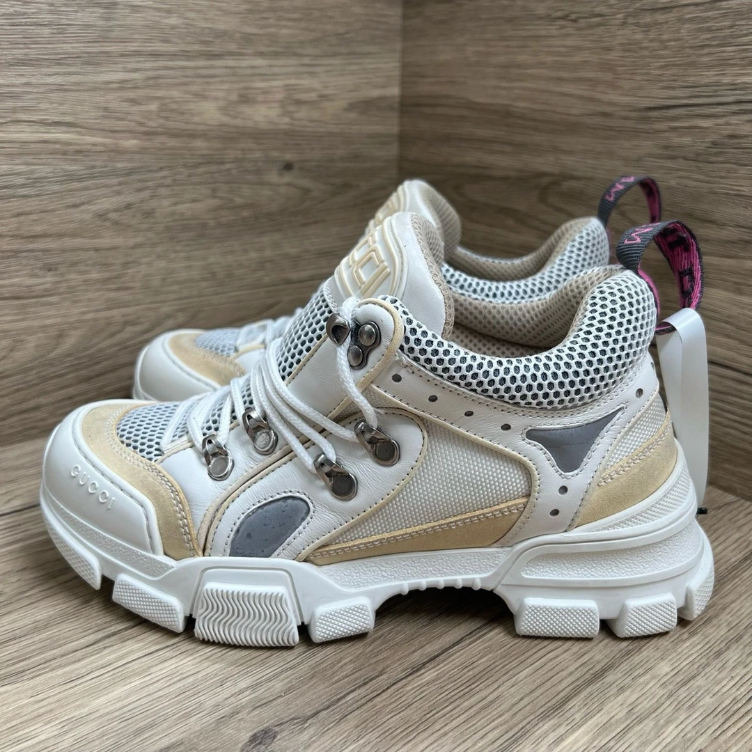 95新 GUCCI/古驰 Flashtrek 白棕登山鞋 37码/95新/无配件