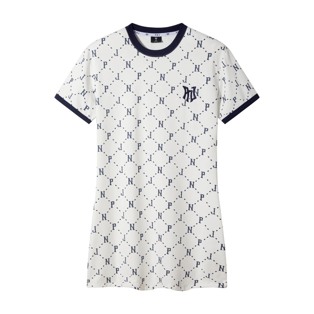 【开鑫专属】PNJ2025新款夏季显瘦气质满印圆领POLO裙KL256011