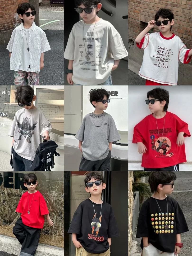 2025夏季新款儿童t恤休闲童装男重夏款短袖-011-020