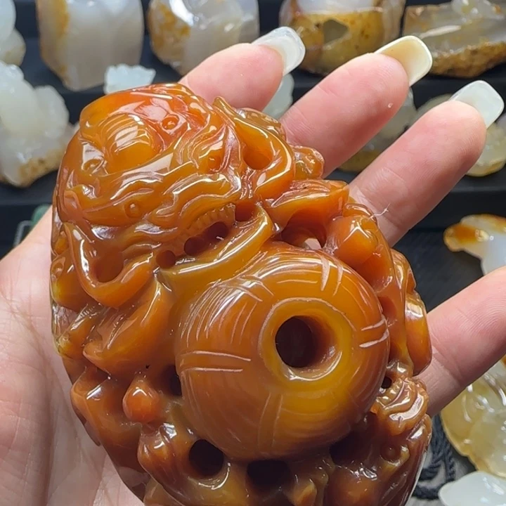 玛瑙/玉髓合金手把件