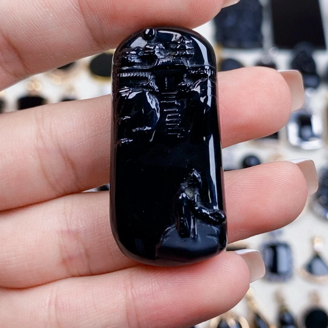 未镶嵌定制翡翠墨翠山水悟道