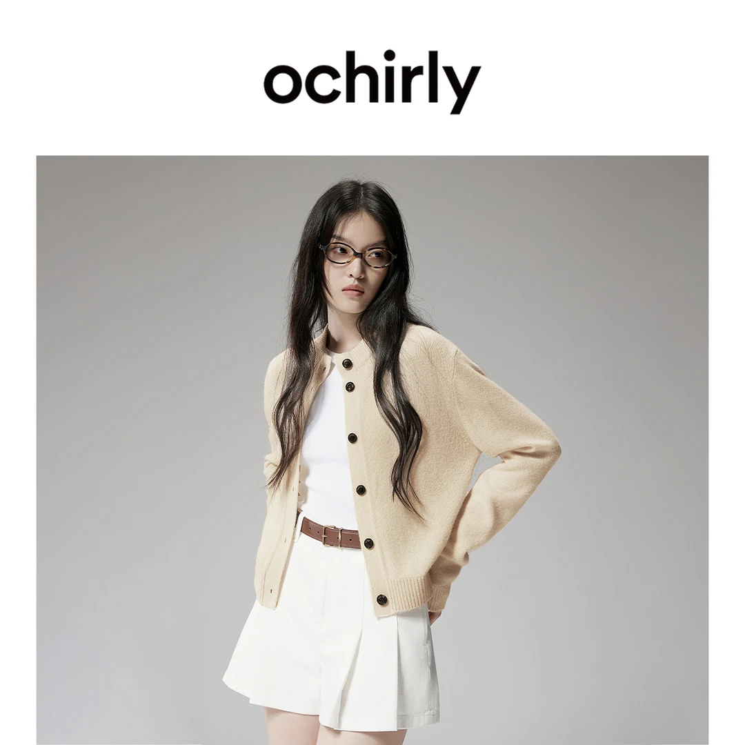 3975【赵老板】ochirly欧时力 牦牛绒针织外套开衫气质高级