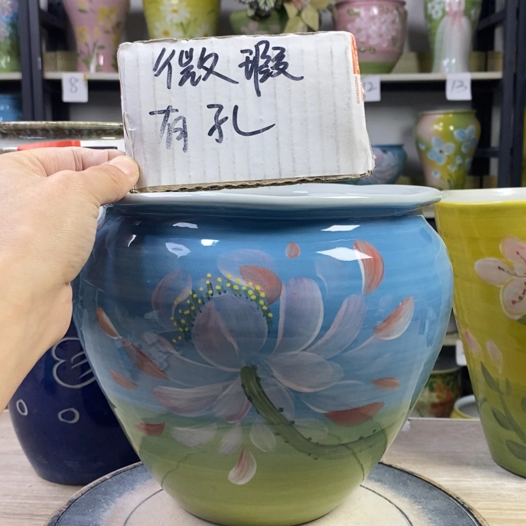 景德镇手工手绘陶瓷花盆