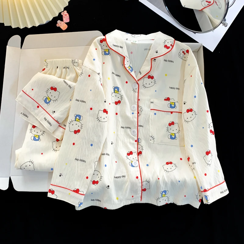Hellokitty儿童睡衣2025新款女孩长袖长裤云朵棉亲子款家居服套装