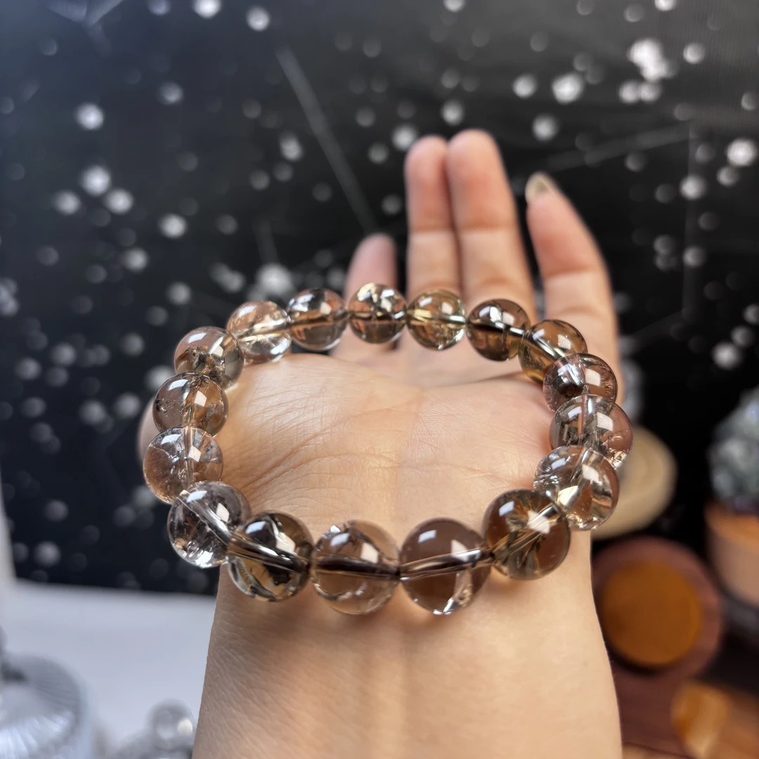 高品质天然茶晶阿赛手链PL50