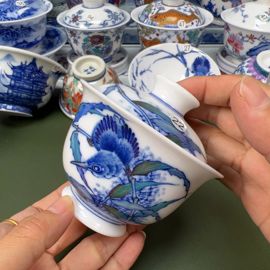 陶瓷景德镇纯手工纯手绘茶具木木22