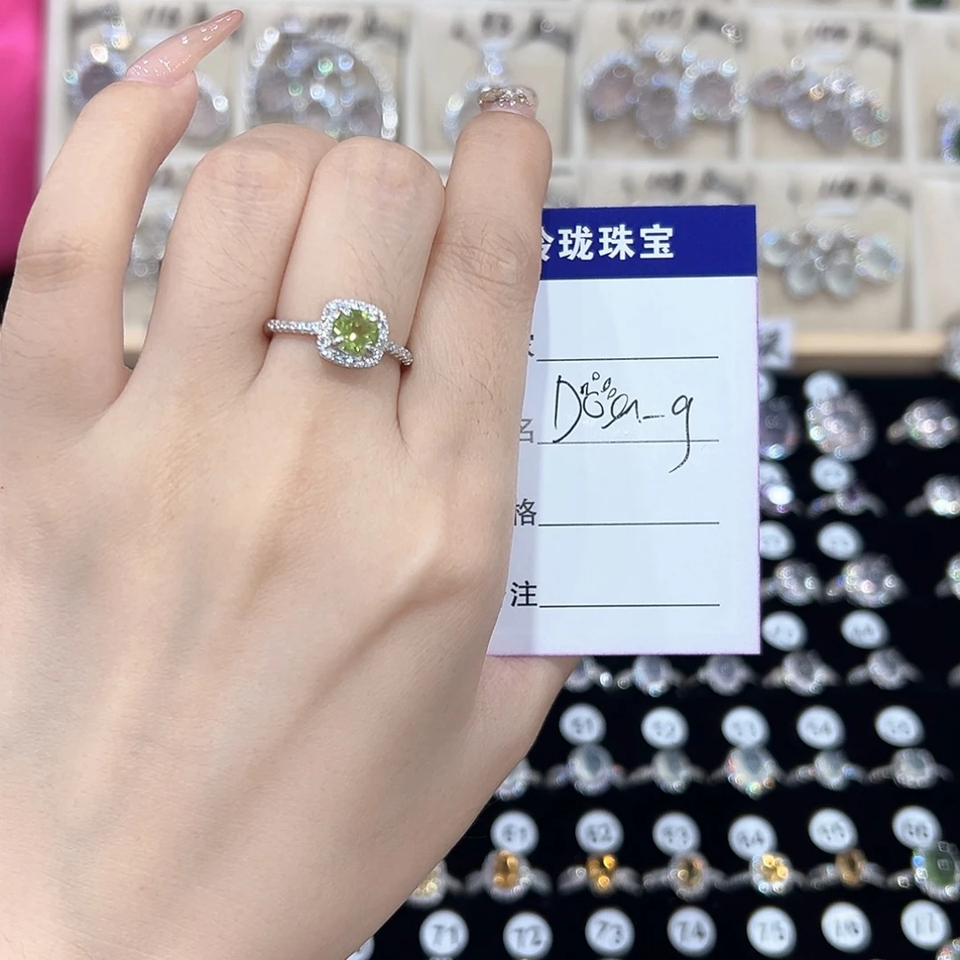 D***g银S925镶嵌戒指芙蓉石