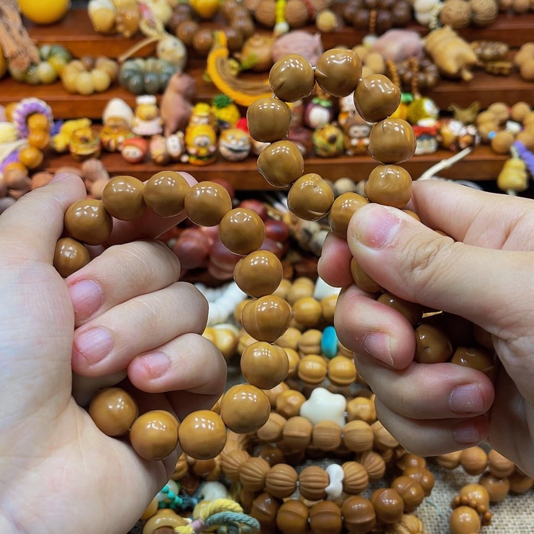 菩提手串/手链小熊头手捻加光面屁桃