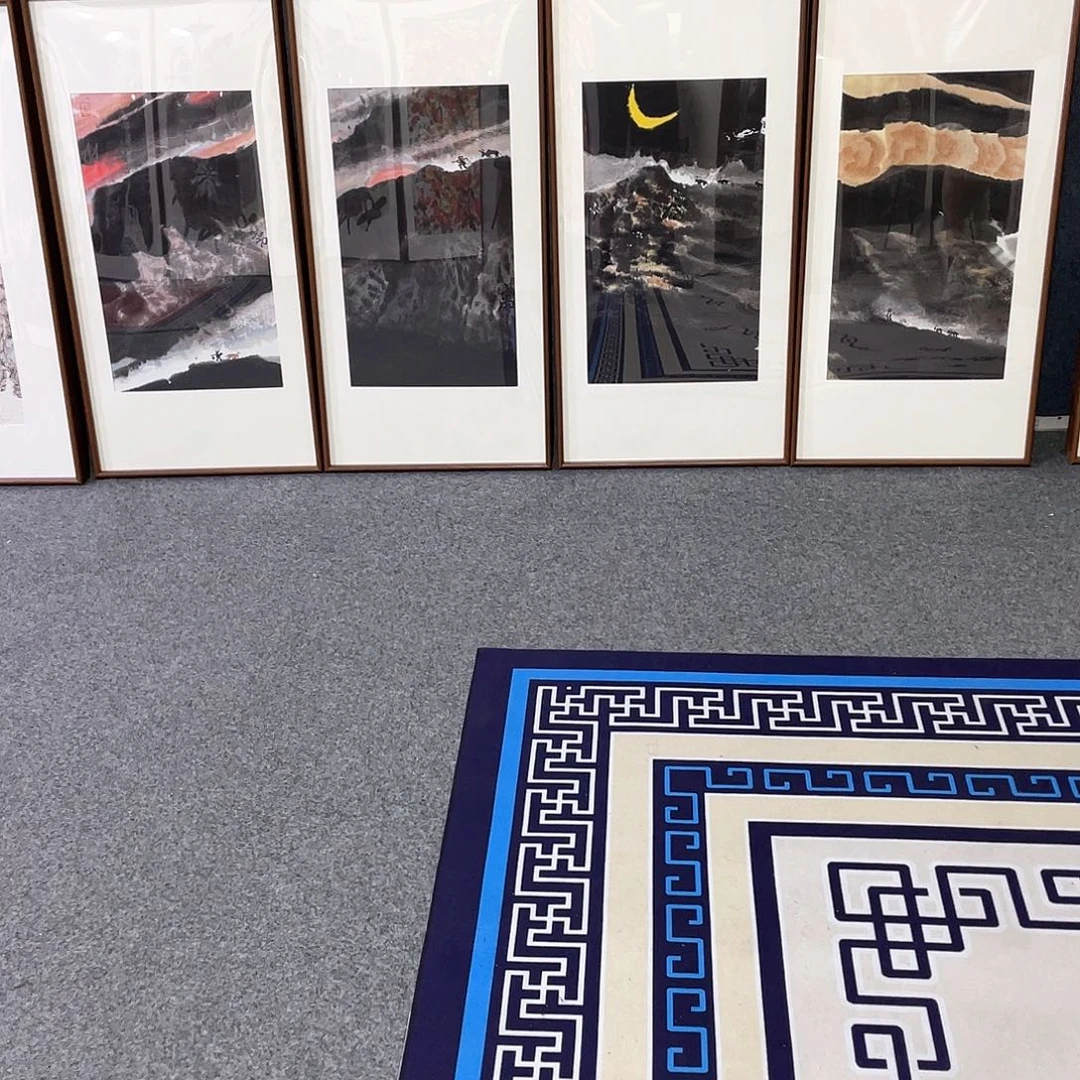 国画手绘画作品带框