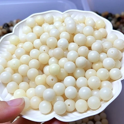 吊坠白玉菩提白玉菩提12瑕疵白玉圆50颗卡灯牌宠40颗