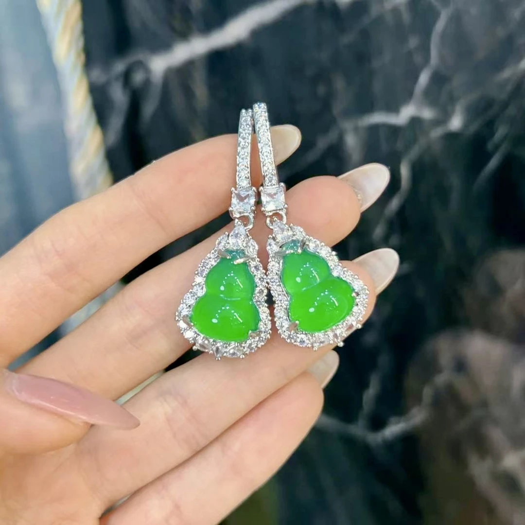 铜合金锆石耳饰 时尚葫芦耳环