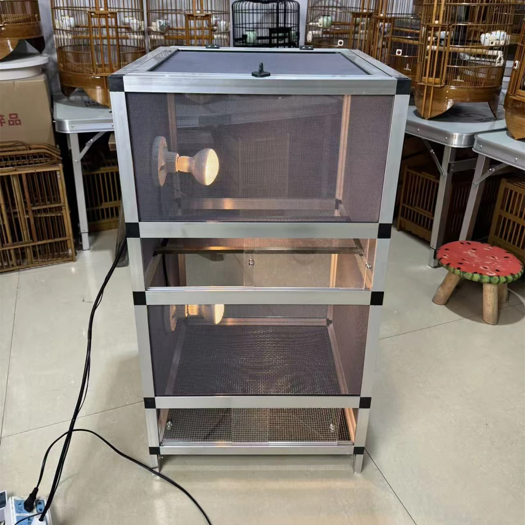 特大号铝合金蚂蚱笼防鼠笼两用（带灯泡控温器）46.5x46.5x86
