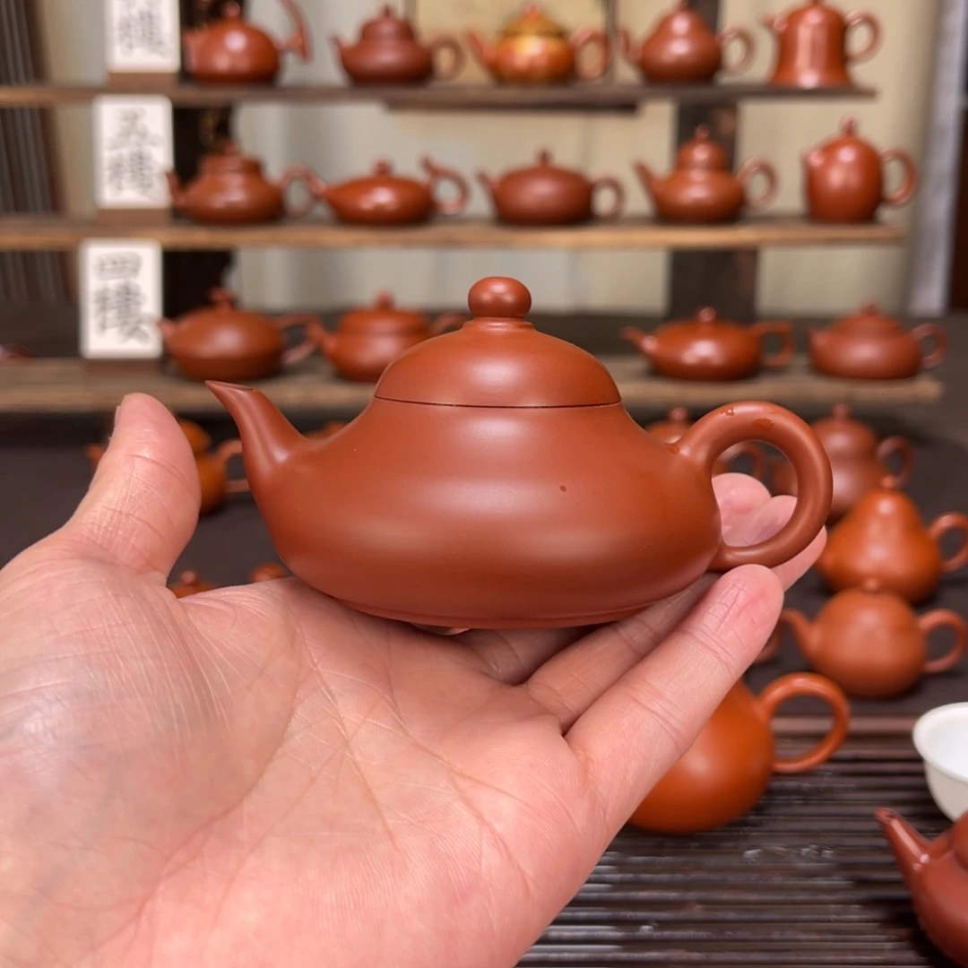 清***弦紫砂茶壶陈腐矮梨110cc