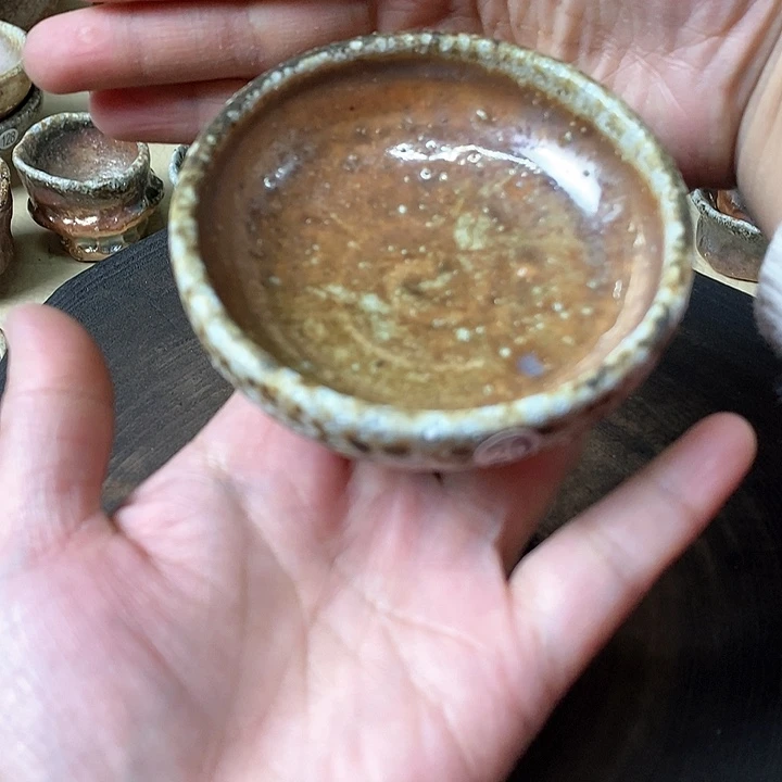 杯手工粗陶、柴烧茶器