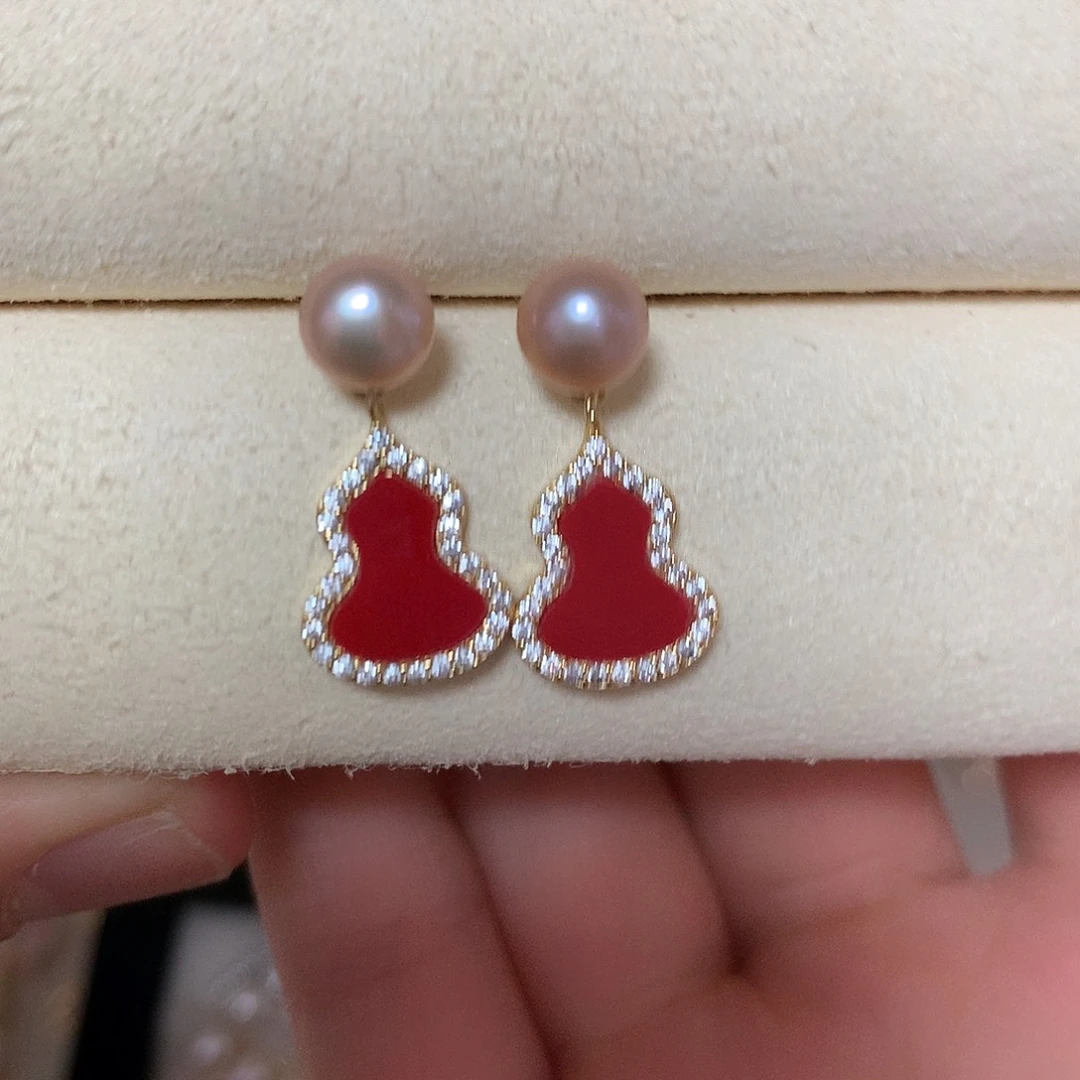 淡水珍珠耳饰合金