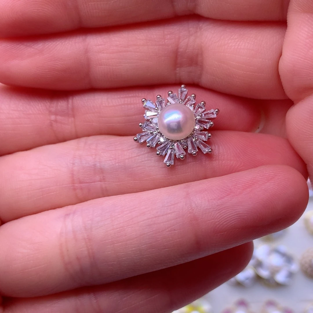 淡水珍珠耳饰合金