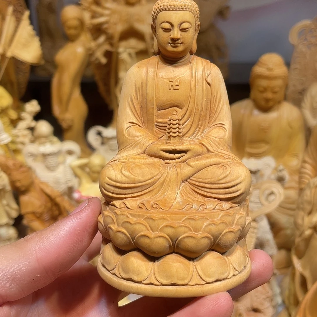黄杨木黄杨木微瑕药师佛