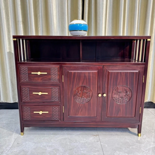 高端原木酸枝木餐边柜茶水柜储物柜收纳柜 尺寸：120*40*96cm