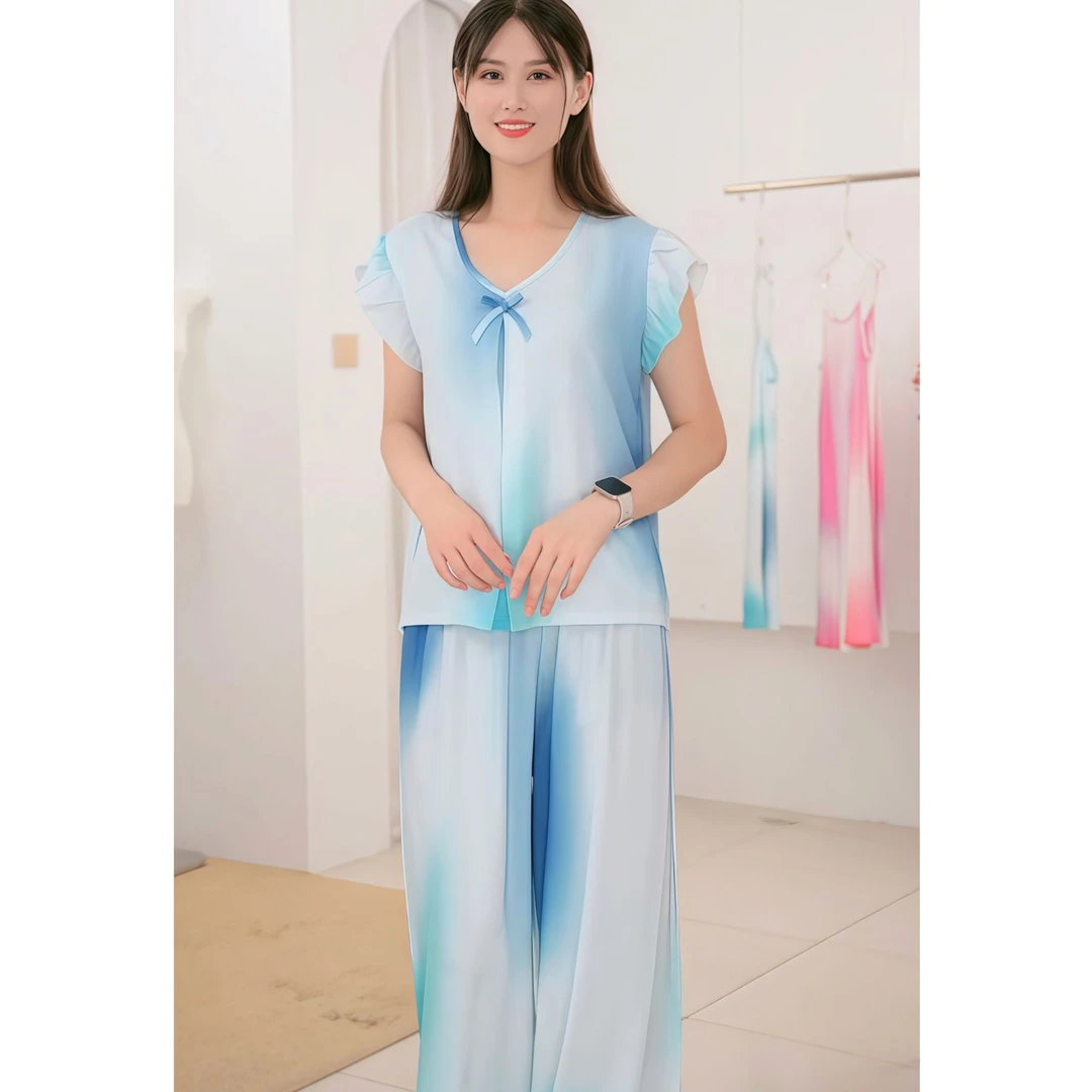 【蓝眼泪】2025夏季新款棉绸家套装透气吸汗舒适家居服