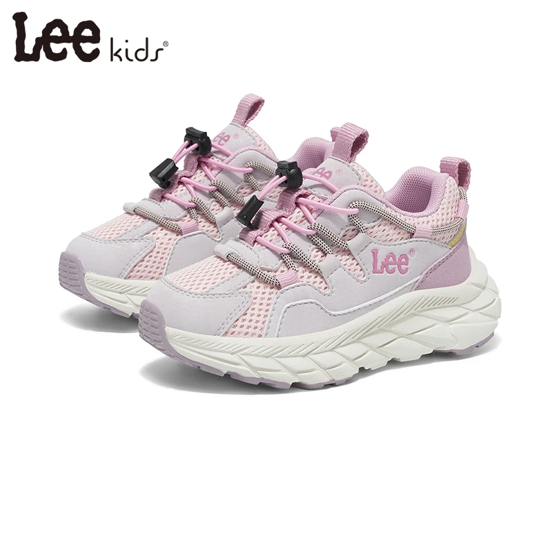 Leekids学生软底跑步鞋女童轻便休闲鞋秋季开学季男童网面儿童鞋