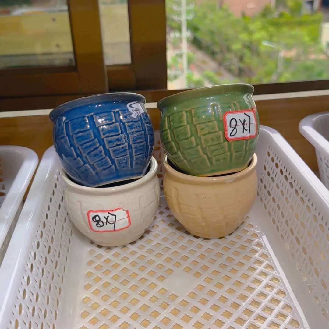 紫砂花盆粗陶精雕