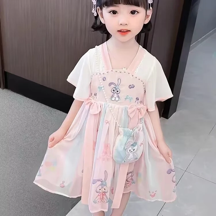 儿童汉服女童夏款2024新款连衣裙公主女孩古装超仙唐装古风襦裙