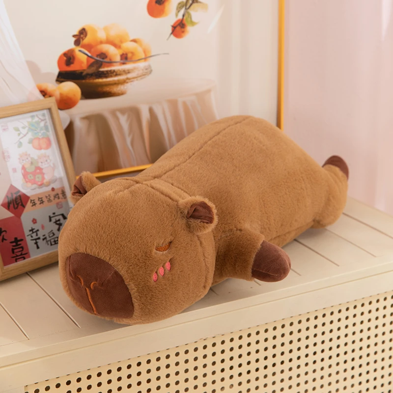 长条卡皮巴拉毛绒玩具抱枕一个60cm手工测量误差3cm左右 破损补发