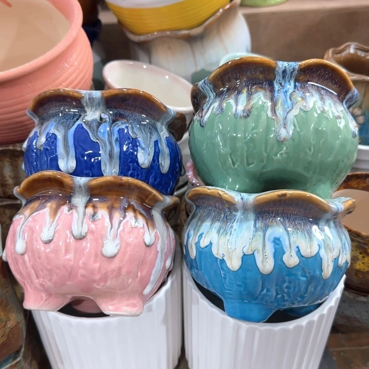 多肉绿植花盆凑9块包邮，有孔