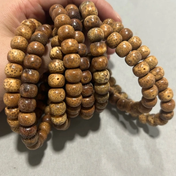 A373  火烧云陈籽星月菩提 卡0.9 老型珠单圈手串(多样性发其一）