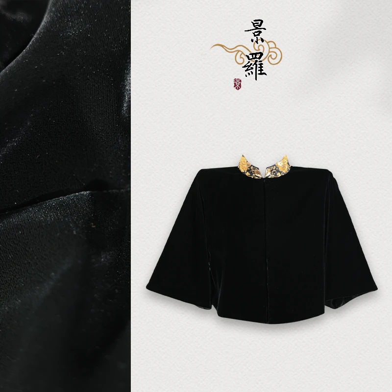 【尚金臣】景衣国风黑色宽松对襟百搭上衣