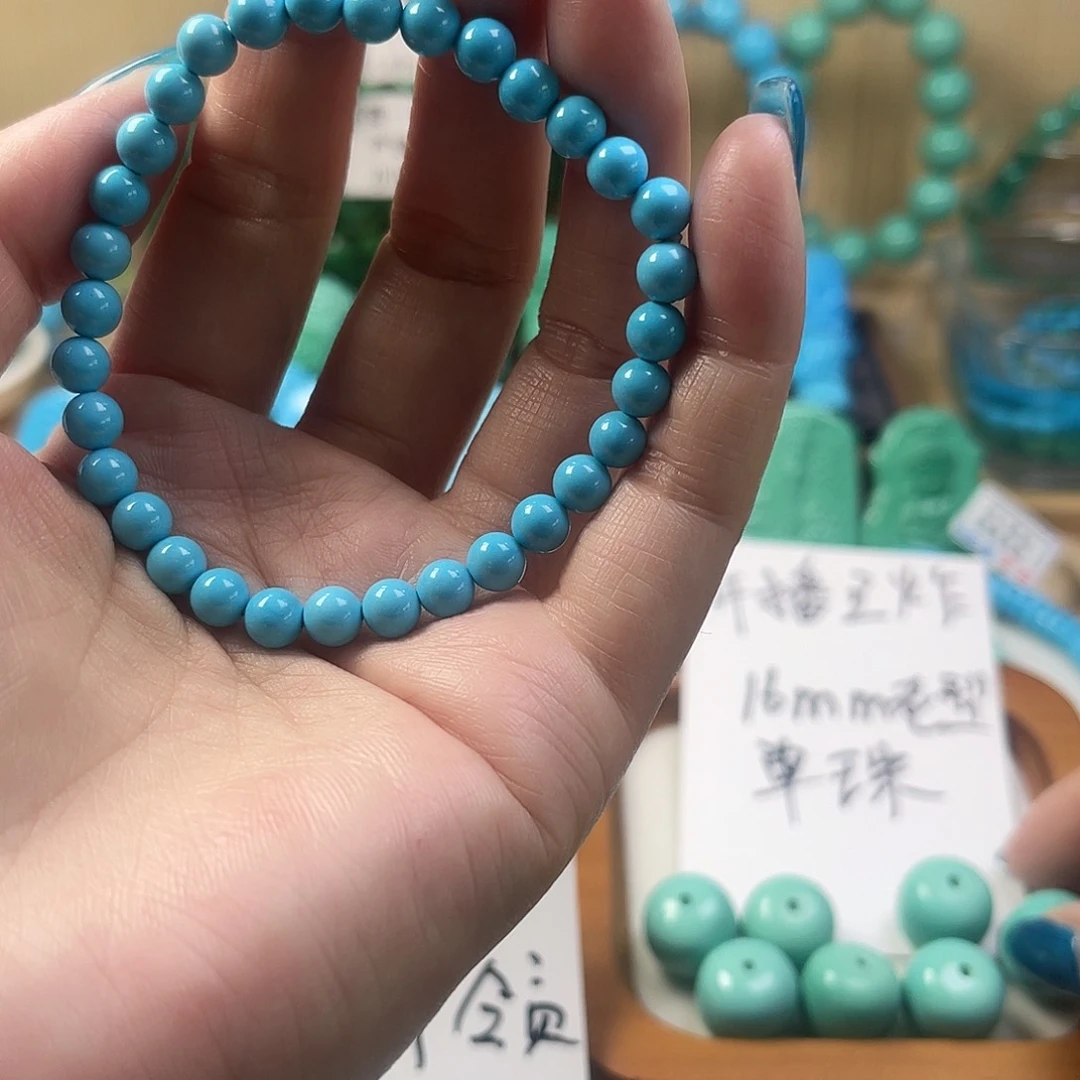 湖北工厂批发精品手串绿色蓝色雕刻单珠DIY配饰源头