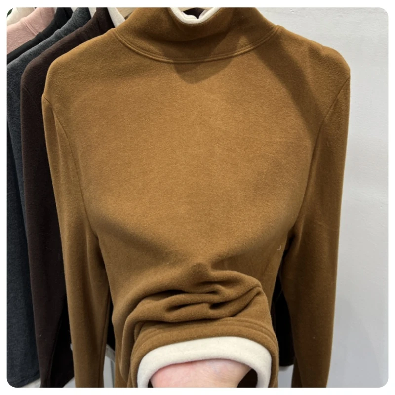 保暖打底衫上衣女2024冬季新款拼接假两件设计感气质百搭休闲上衣