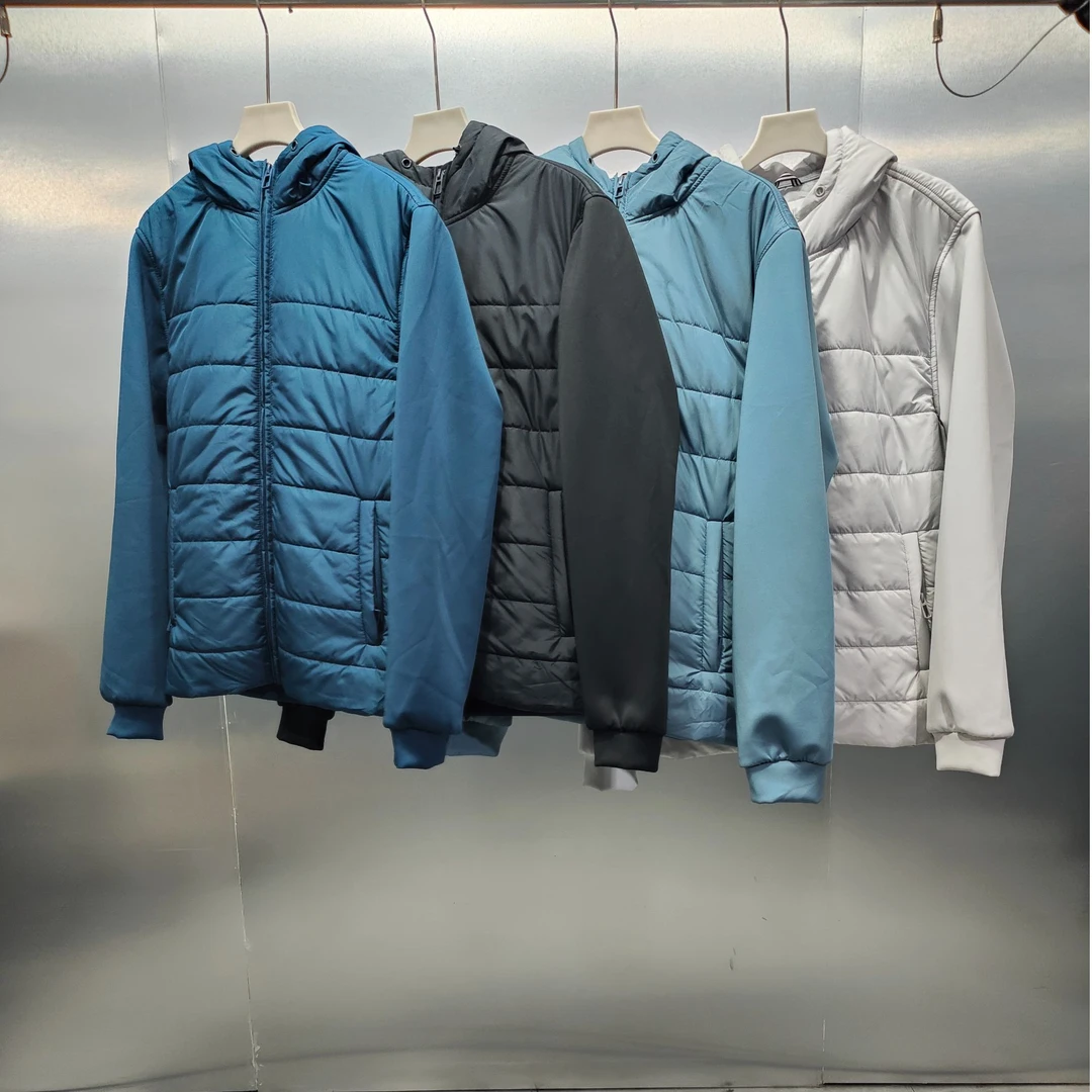 C06-121528-CON秋冬季薄款拼接风格时尚百搭棉服外套