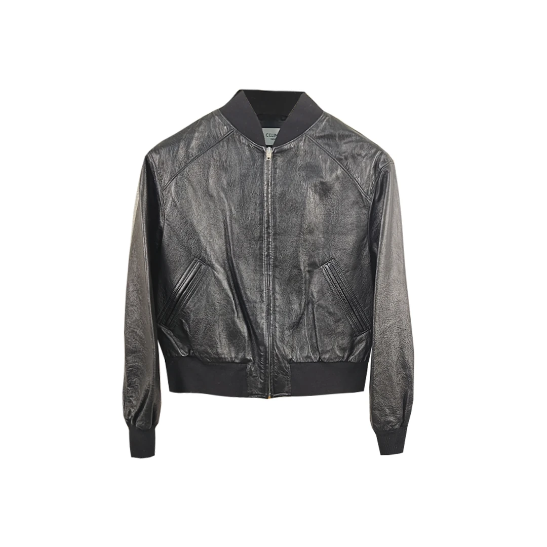 全新未使用 Celine/思琳 Celine 黑色长袖皮夹克外套 36 10949529