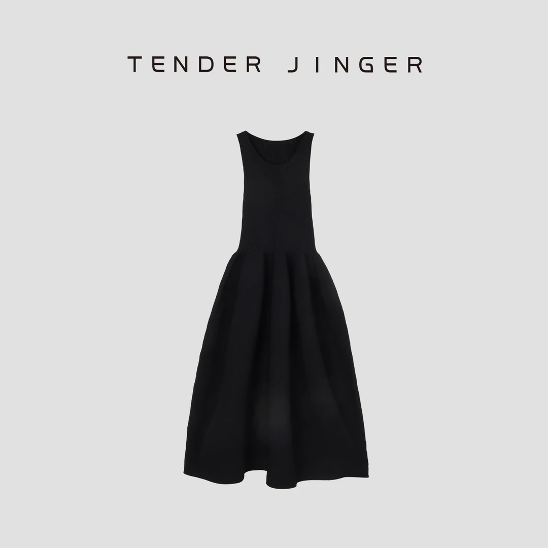 Tender Jinger【黑标】无袖法式针织连衣裙T52KAS100K