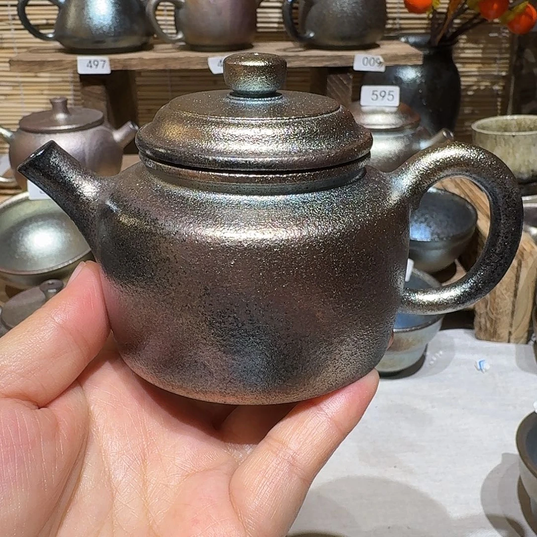 壶建水紫陶紫泥柴烧壶