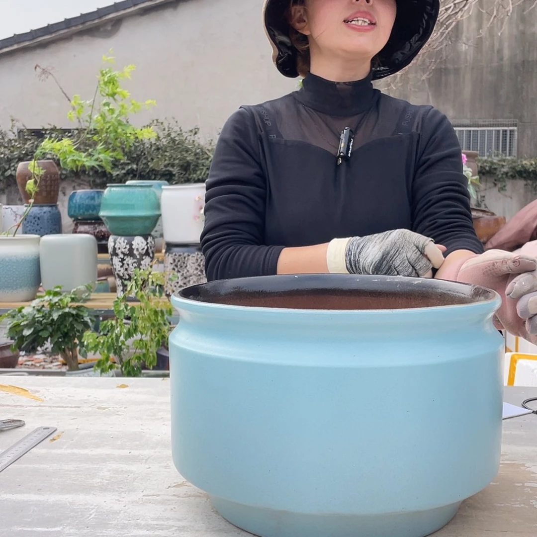 紫砂花盆王嫂花盆直播0310-五大蓝拼