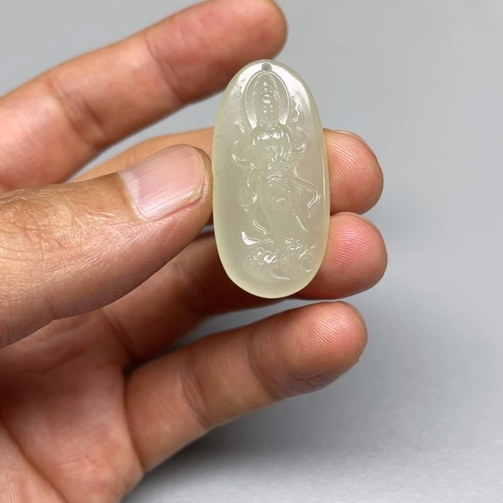 和田玉未镶嵌吊坠(不含链)麦**?