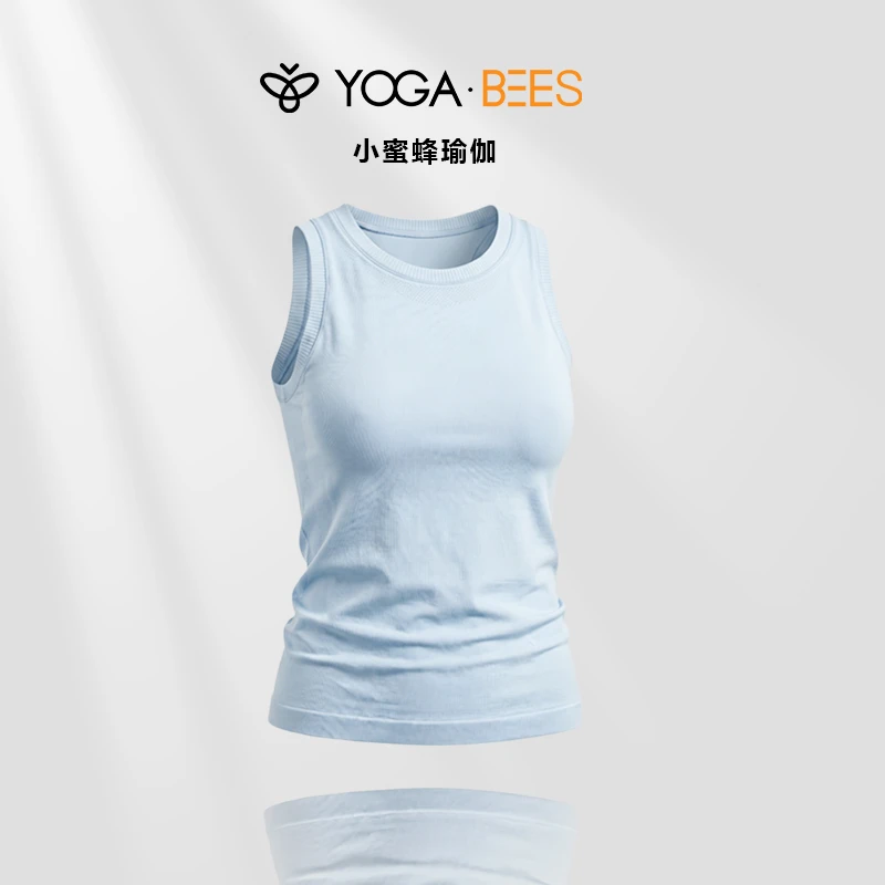 Yogabees小蜜蜂无缝圆领运动背心速干健身普拉提无袖上衣XH117