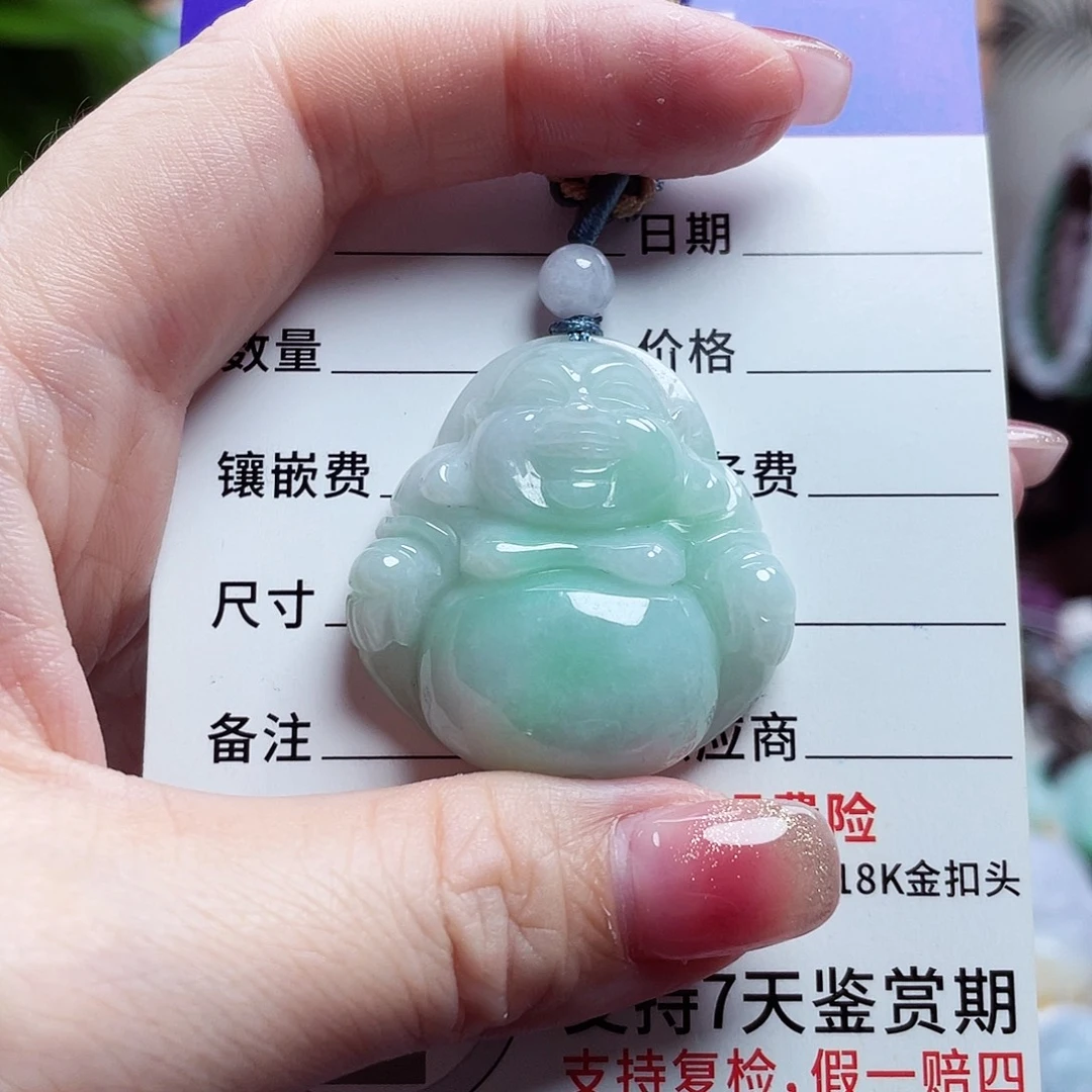 翡翠未镶嵌颈饰佛公12