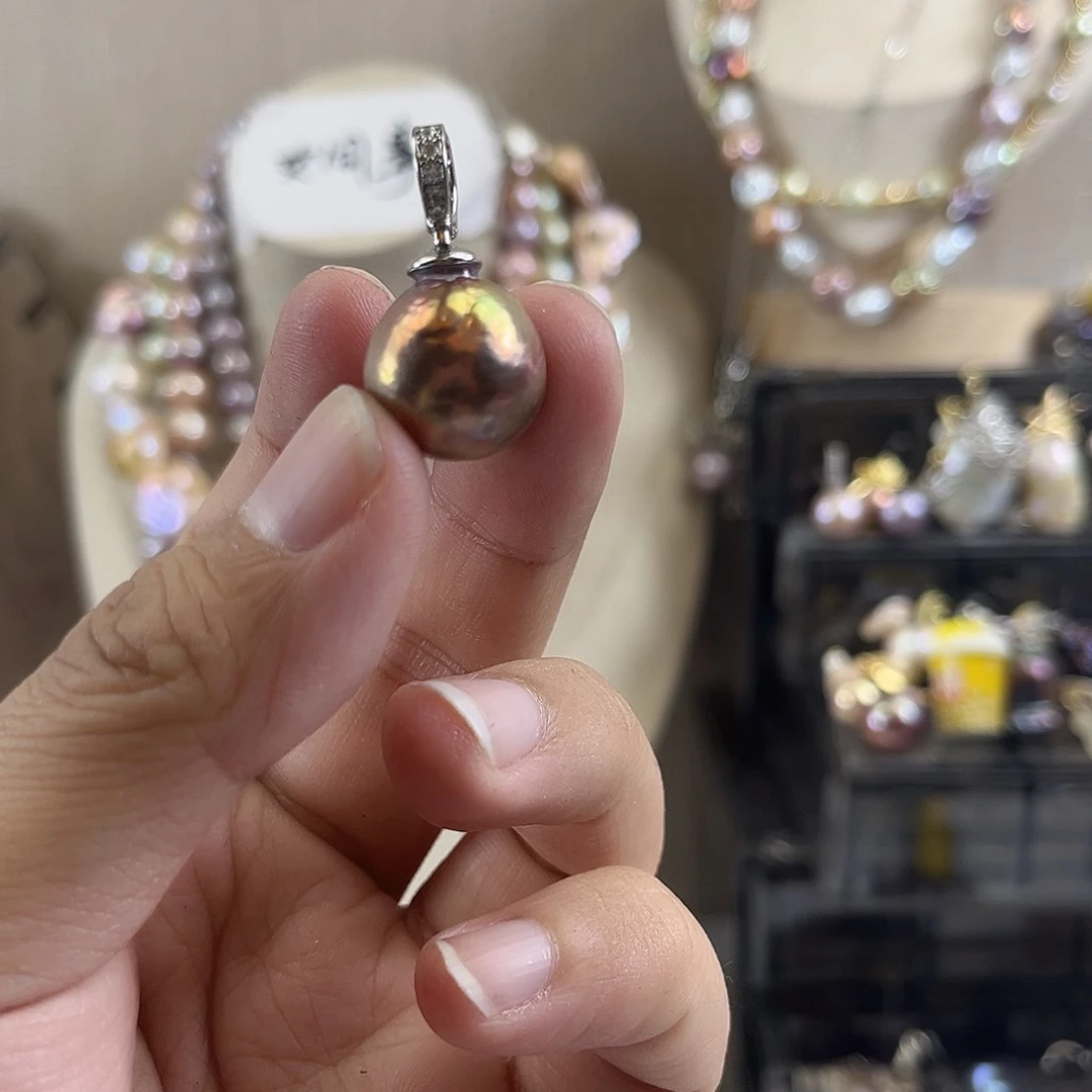 淡水珍珠吊坠(不含链)未镶嵌大***铁【纯恬】