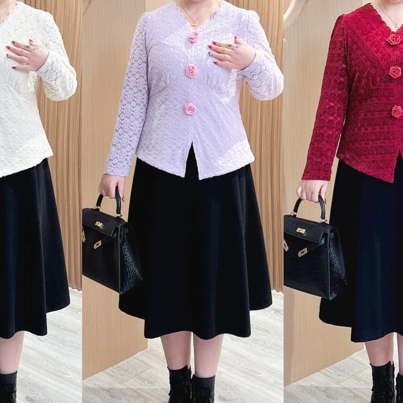 【现货仅上衣】上新秋冬时尚显瘦气质玫瑰花设计小香风上衣MJ9181