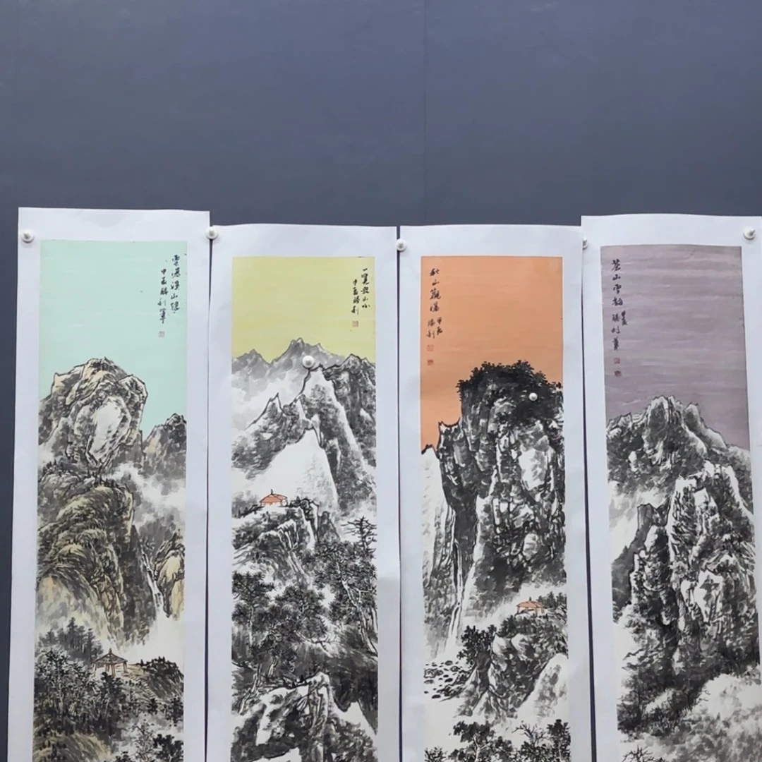 国画隋胜利四条屏艺