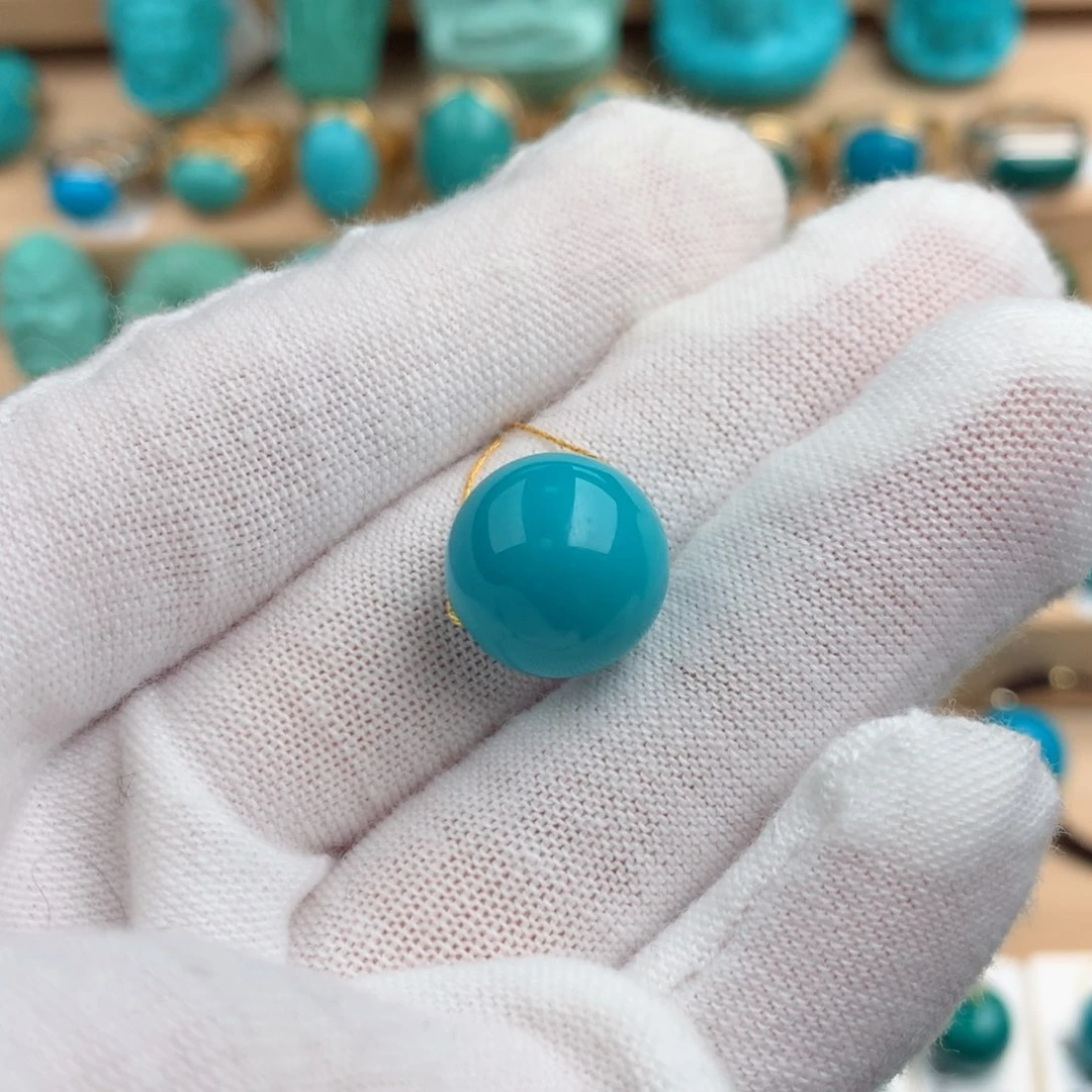 绿松石配饰未镶嵌玉*13.2mm