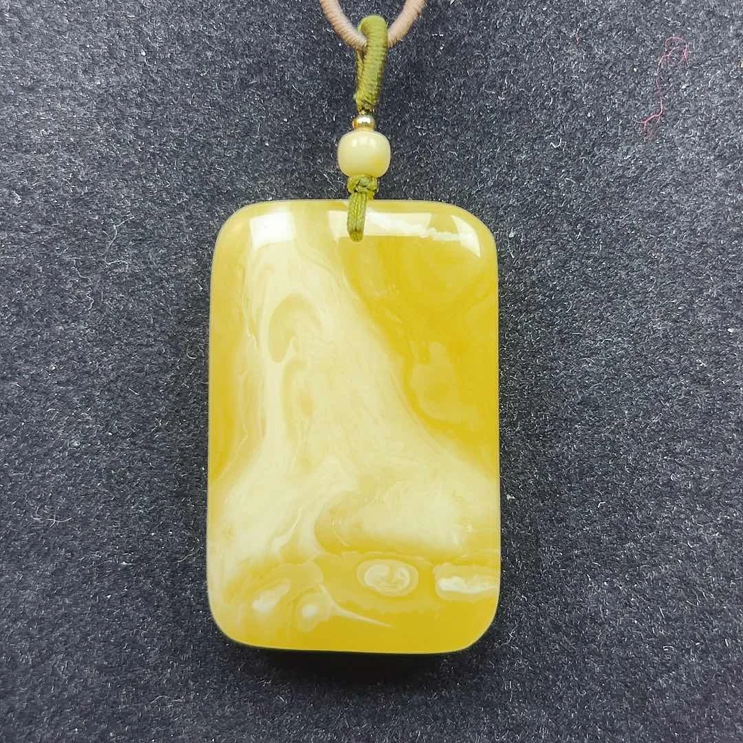 蜜蜡未镶嵌珠宝奇石白花蜡平安无事牌