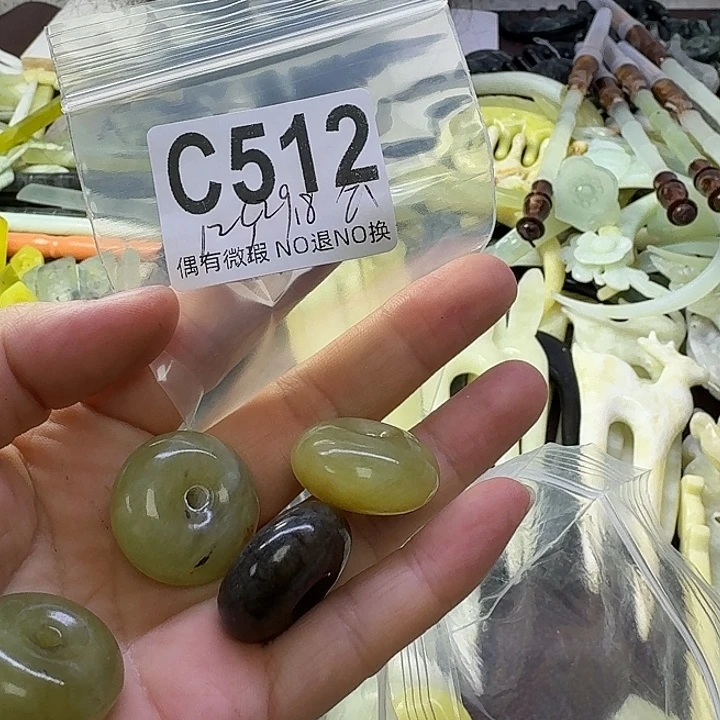 合金蛇纹石玉发饰