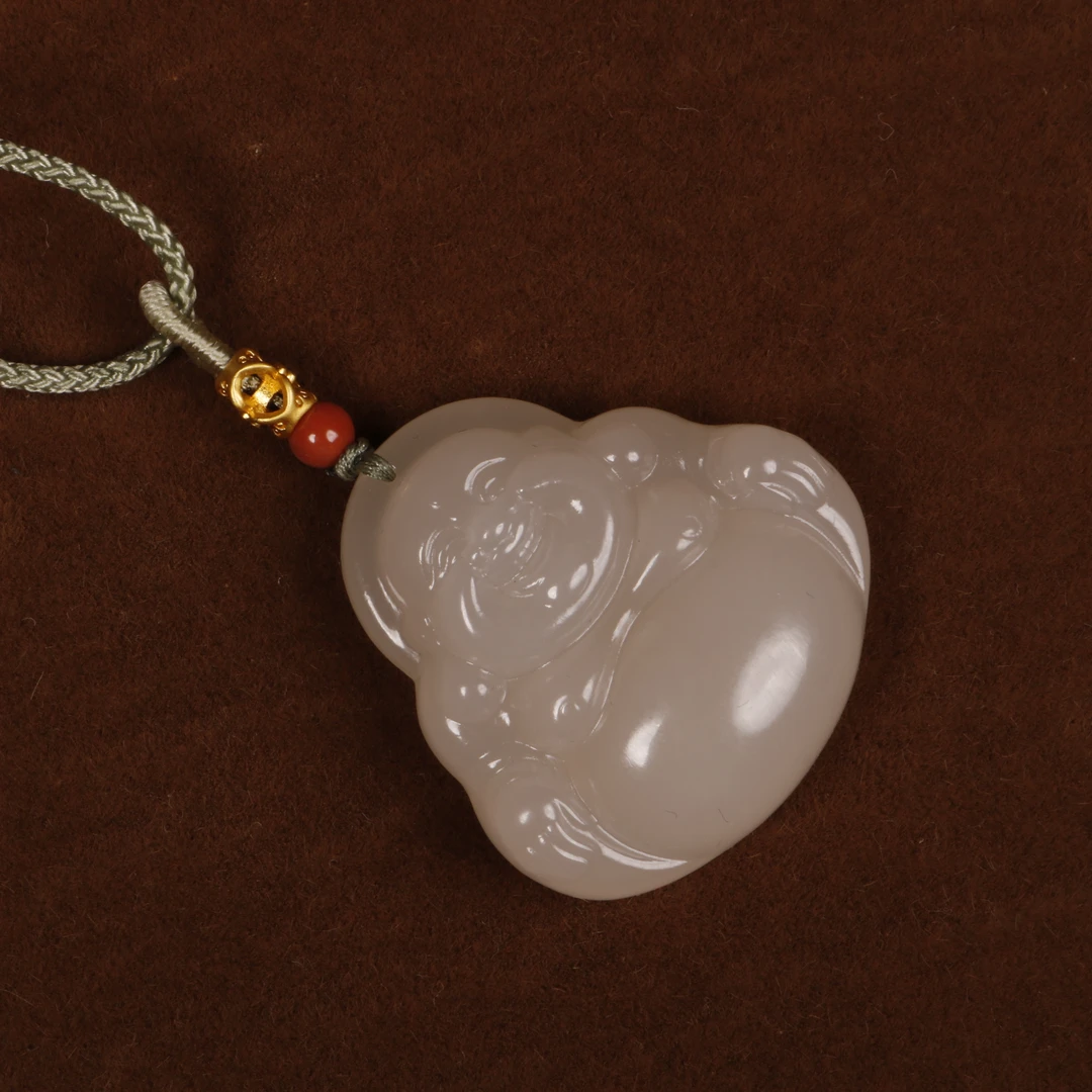 【汪氏精品】和田玉藕粉佛公 1228-G9 多样性发其一